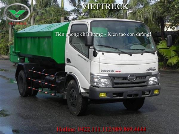 xe chở rác thùng rời ( hooklift) 6 khối. 6m3 Hino WU - Nhập khẩu