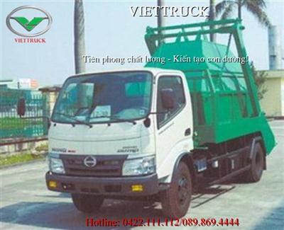 Xe chở bùn 3 khối (3m3) HINO WU, xe chở bùn nâng hạ thùng HINO WU nhập khẩu Indonesia